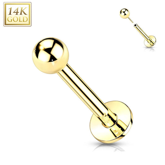 14KT Gold Labret with 3.0mm  Ball Top - Body Jewelry Australia