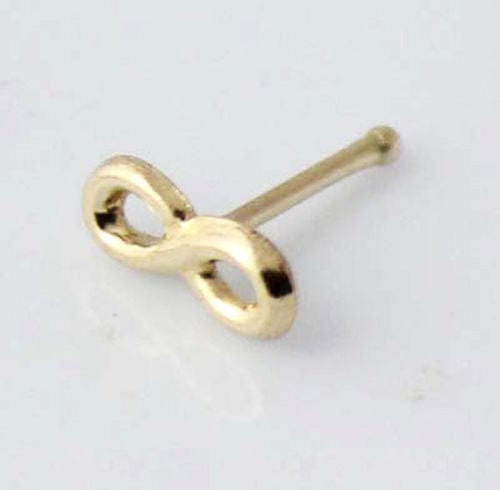 9KT Gold Bone with Infinity Symbol - Body Jewelry Australia