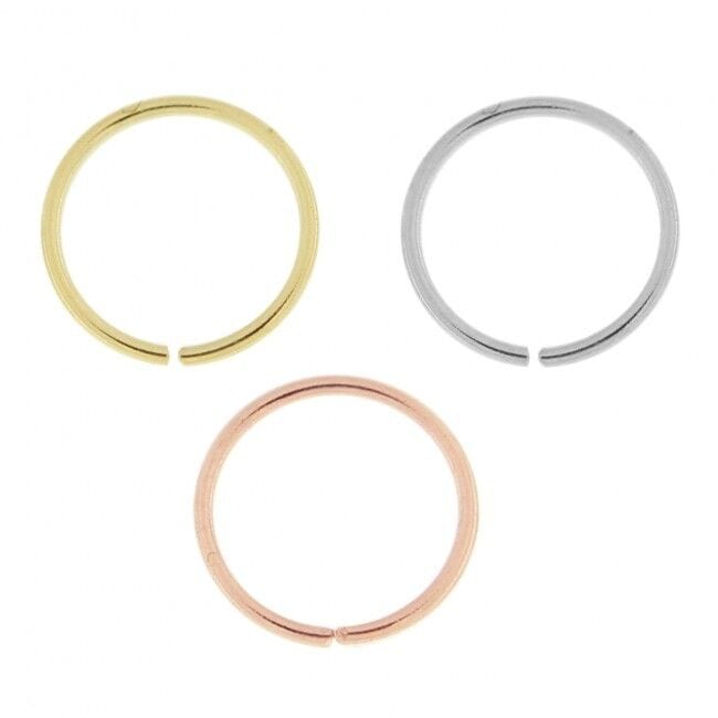 9KT Gold Nose Hoop - 8 mm - Body Jewelry Australia