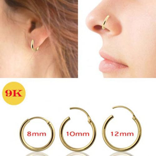 9KT Gold Segmented Nose/Ear Hoop - Body Jewelry Australia