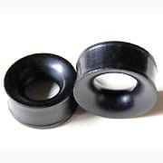 One Pair of Black Arang Wood Ear Tunnels - Smooth Inner - Body Jewelry Australia