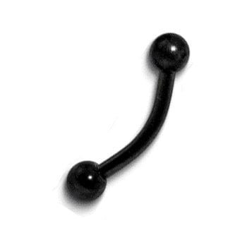 Black Anodized Banana Barbell Eyebrow RIng with Ball Ends - Body Jewelry Australia