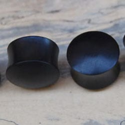 One Pair of Black Arang Organic Wooden Ear Plugs - Body Jewelry Australia