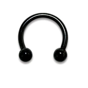 CBB  Black Horseshoe Nose/Eyebrow RIng with Ball Ends - Body Jewelry Australia