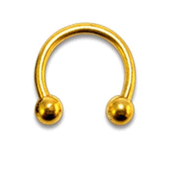 CBB  Gold Horseshoe Nose/Eyebrow RIng with Ball Ends - Body Jewelry Australia