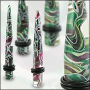 One Pair of Acrylic Swirl Pattern Ear Expanders - Body Jewelry Australia