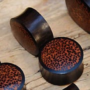 One Pair of Organic Ebony with Coconut Wood Inlay - Body Jewelry Australia