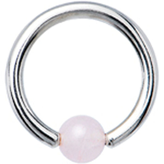 316L surgical Steel BCR with Natural Quartz Stone Ball Nose/Eyebrow Hoop - Body Jewelry Australia