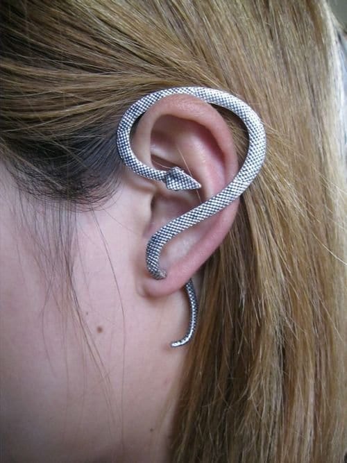 Silver Coloured Serpent Ear Piercing - Body Jewelry Australia