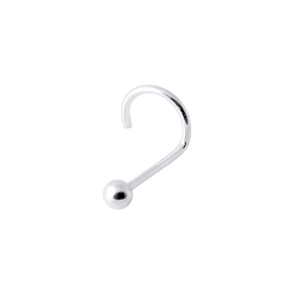 925 Sterling Silver Nose Screw with  Silver Ball - Body Jewelry Australia