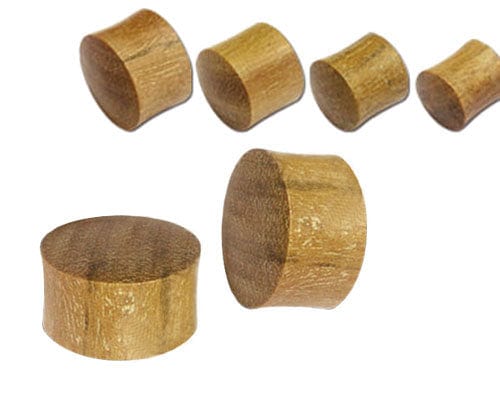 One Pair of Teak Wooden Ear Plugs - Body Jewelry Australia